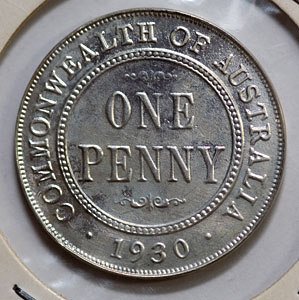 silver reproduction of the rare 1930 penny